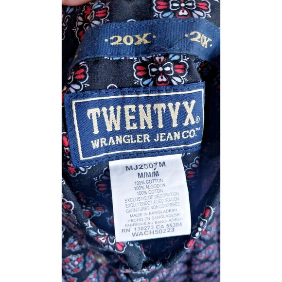 Wrangler Mens Set of 2 Western Cowboy Long Sleeve Button Down Shirt Medium - Picture 6 of 10